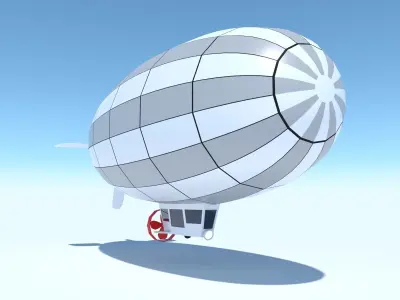 Generic Blimp Stylized LowPoly Low-poly 3D model