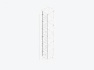 Locker - Metal - Locka - Classic - Six Tier Low-poly 3D model