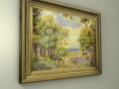 Painting claude monet landscape 3D model