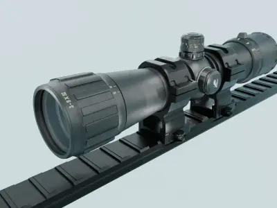 Precision 8X Gun Scope - High-Quality 3D Model 3D model