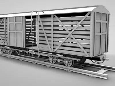 Western Cattle Wagon 3D model