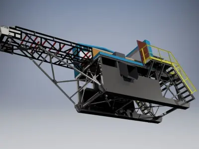 Mobile ore sorting plant 3D model