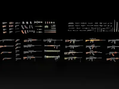 Low Poly Military Weapons Low-poly 3D model