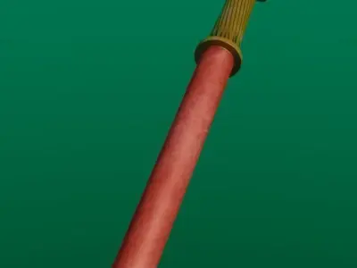 Mace-flower Low-poly 3D model