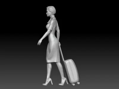 air hostess girl 1 3D print model
