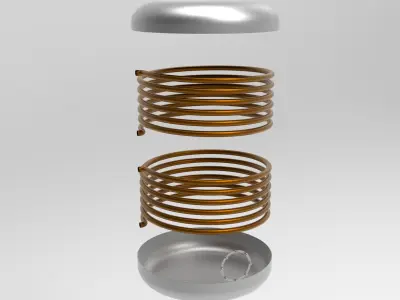 Boiler water bottle with silver buttons 3D model