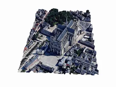 Amiens Cathedral - Notre-Dame  Low-poly 3D model