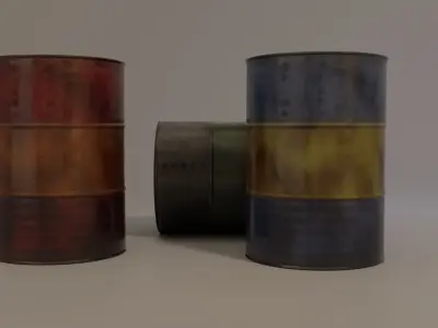 Barrel oil cans 3D model