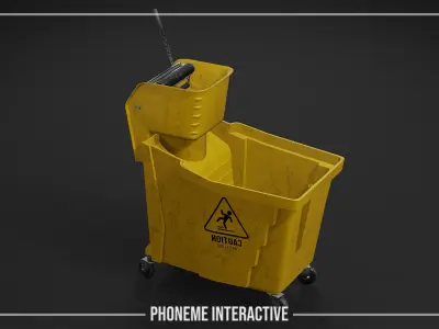 Cleaning Bucket 3D Model - Game Ready with LODs Low-poly 3D model