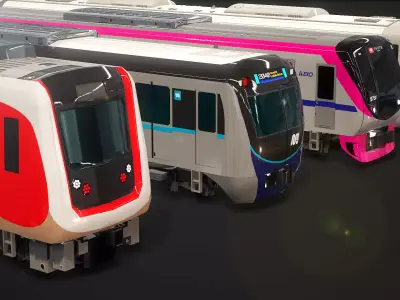 Electric Passenger Train Package Vol 1 3D model