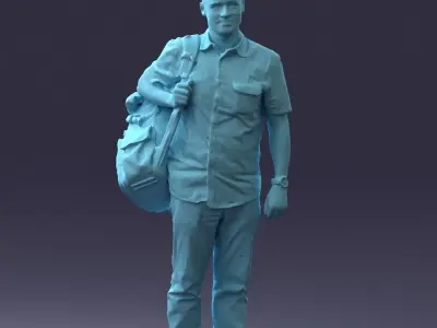 000176 Man with Backpack 0824 3dp 3D print model