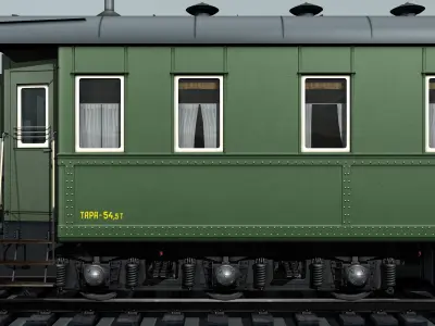 6-axles railcar-salon Low-poly 3D model