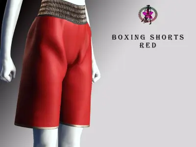 Boxing Gloves - Red Low-poly 3D model