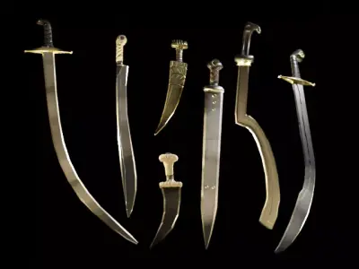 Lowpoly Sword and Knife Pack Low-poly 3D model