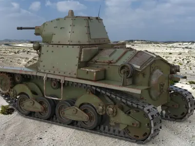 Tank L6 40 Green Ansaldo Fiat Italian Vray 3D model
