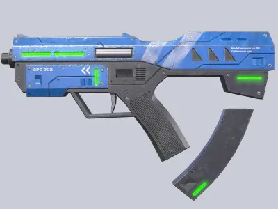 Cyberpunk gun Low-poly 3D model purchase