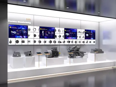 Indoor exhibition hall for industrial parts and components 3D model