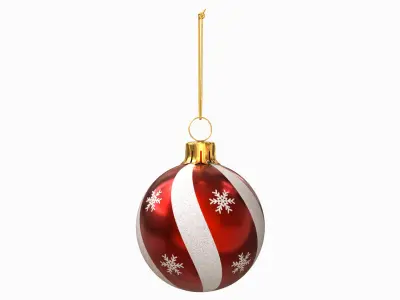 Red Christmas Ornament Snowflake Design &amp;ndash; Christmas Decoration 3D model