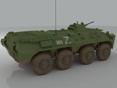 BTR-80  APC  Ukrainian and Russian Vehicle 3D model