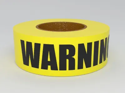 WARNING Tape Yellow 3D model