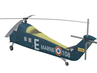 Sikorsky S58 Low-poly 3D model