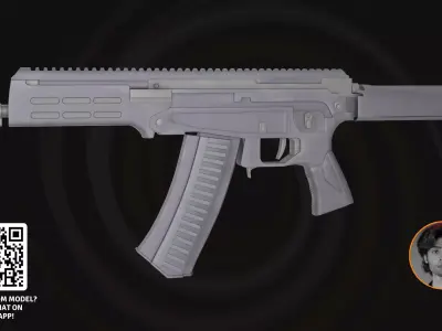 Compact Tactical Rifle 3D Model 3D model