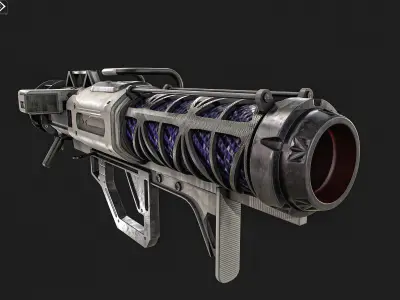 Sci-fi Rocket Launcher Low-poly 3D model