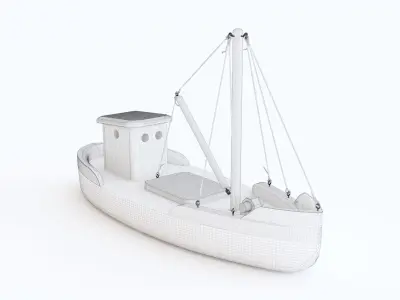 Wooden toy ship 02 3D model