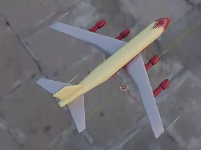 Fictional Updated Quad Engine 1950s Jetliner B 367-80 Inspired Low-poly 3D model