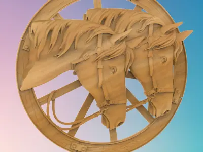Two horses 3D MODEL STL FILE FOR CNC ROUTER LASER 3D print model purchase
