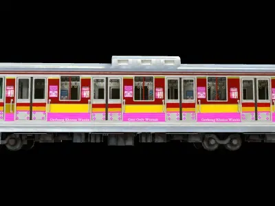 Train computerline indonesia Low-poly 3D model