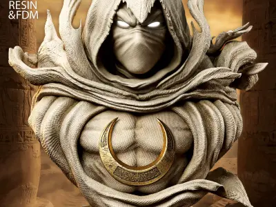 Wicked Marvel Moon Knight Portrait Bust 3D print model