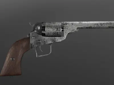 Dragoon colt gun Low-poly 3D model