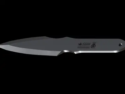 Kizlyar Supreme Strij Throwing Knife steel Blade Low-poly 3D model