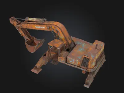 Rusty Excavator  Heavy Machinery with a Weathered Past 3D model