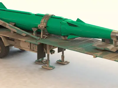 PERSHING II ON LAUNCH TRAILERS P 3D print model