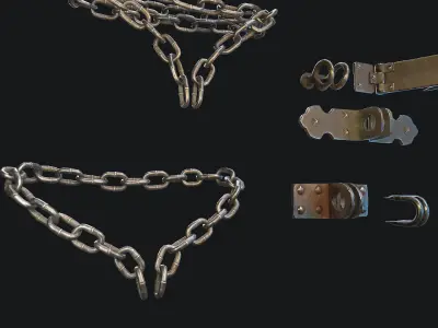Accessories for mounting Padlock Low-poly 3D model