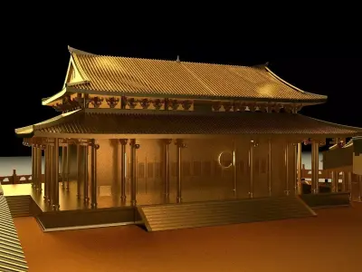 Chinese ancient courtyard house  3D model