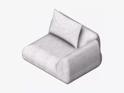Chair - Sofa - Contemporary - Jack - Armrest Right Low-poly 3D model