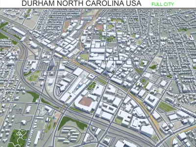 Durham North Carolina USA Low-poly 3D model