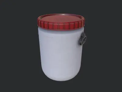 Bioplastic Drum 02 Low-poly 3D model
