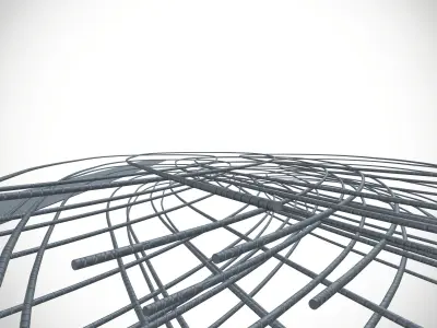 TMT Steel Bars Construction 3D model