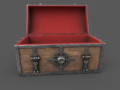 Treasure Chest Open Low-poly 3D model