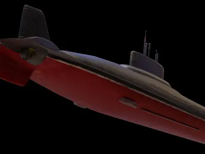 Typhoon Class Submarine Project 941 or Akula model Low-poly 3D model