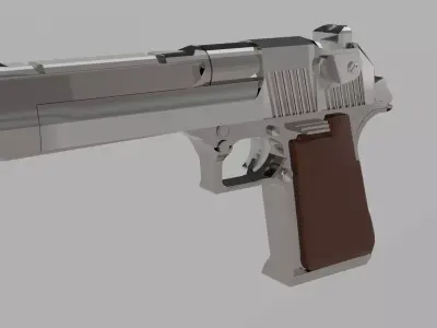 Deagle silver gun 3D model
