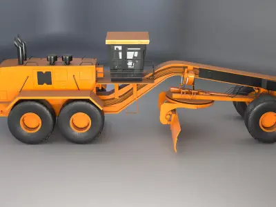Generic Motor Grader Low-poly 3D model
