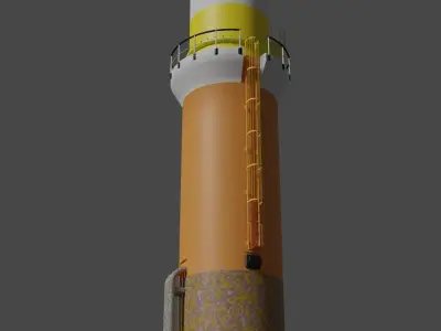 Windmill offshore turbine model C-Power 3D model