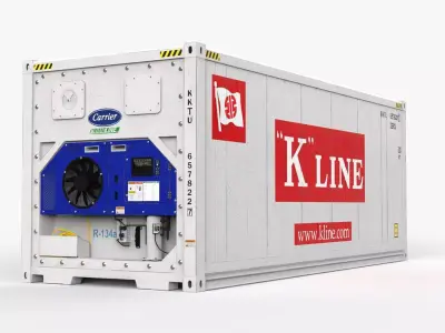 20ft K-LINE shipping Container Reefer CARRIER 3D model