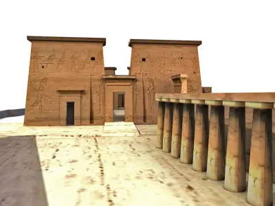 Temple of  Isis Philae Aswan Egypt - Low Poly 3D model