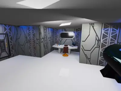 Spacecraft Exterior High Detail Sci Fi Spaceship Game Ready PBR Low-poly 3D model